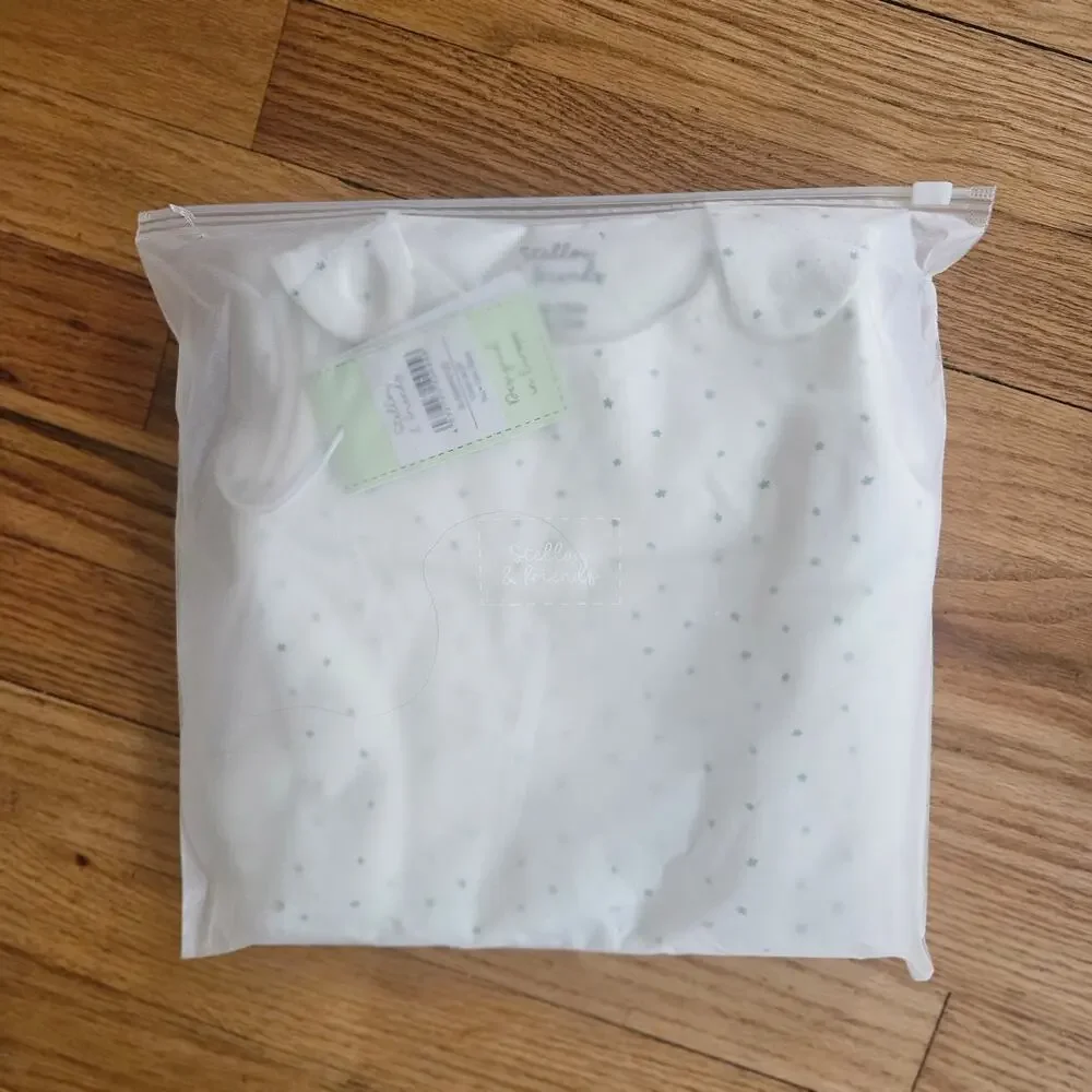 NWT Stellou & Friends 100% Cotton Star Swaddle Sleep Sack Babies OSFM   Neutral